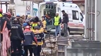 Malatya kent merkezinde yapımı devam eden rezerv alan inşaatında meydana