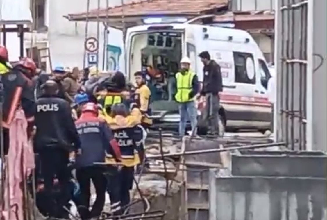 Malatya kent merkezinde yapımı devam eden rezerv alan inşaatında meydana