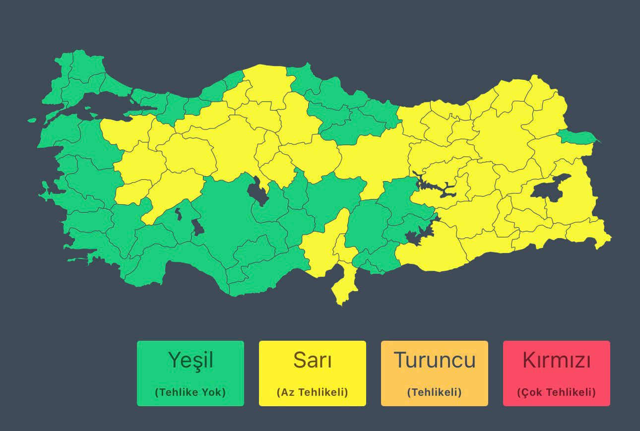 Meteoroloji Genel Müdürlüğü verilerine göre, 9-10 Nisan 2026 tarihlerinde Doğu