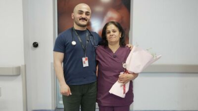 Malatya’da pratisyen hekim Buğra Şekerci, aynı hastanede ebe olarak görev