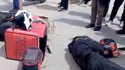 İnönü Caddesi Sıtmapınarı mevkiinde otomobil ile çarpışan motokurye yaralandı. &nbsp;