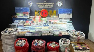 Kahramanmaraş’ta KOM ekiplerinin üç ayrı adrese düzenlediği operasyonda 14 bin