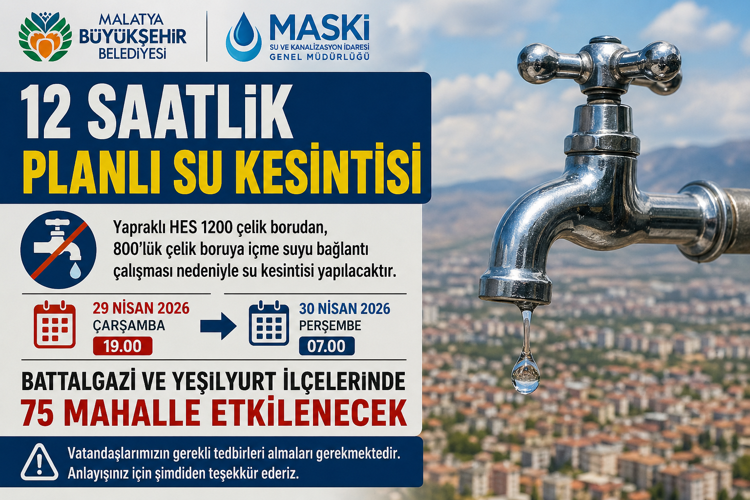 Malatya Büyükşehir Belediyesi Su ve Kanalizasyon İdaresi (MASKİ) Genel Müdürlüğü,