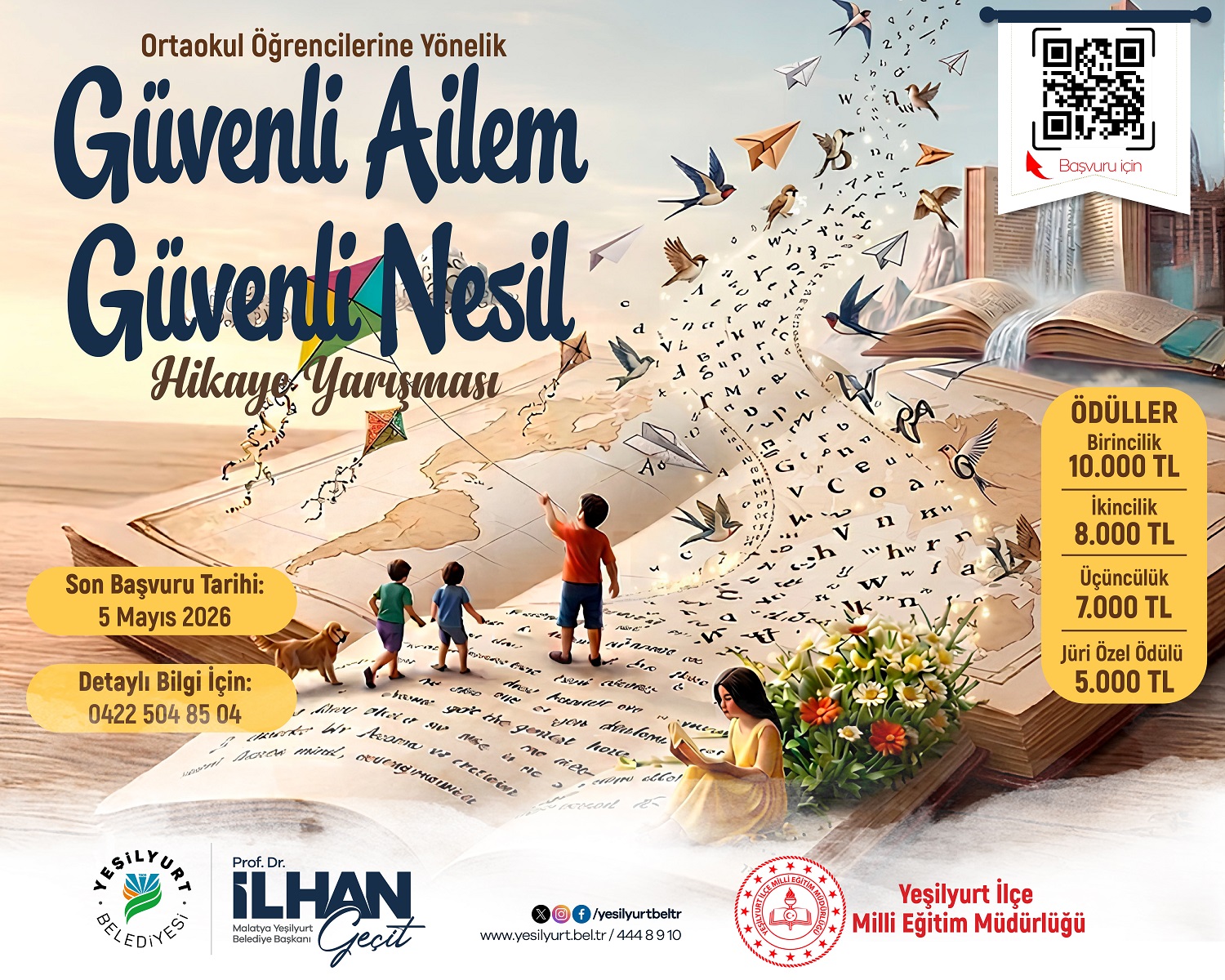 Yeşilyurt Belediyesi tarafından düzenlenen “Güvenli Ailem, Güvenli Nesil” Hikâye Yarışması