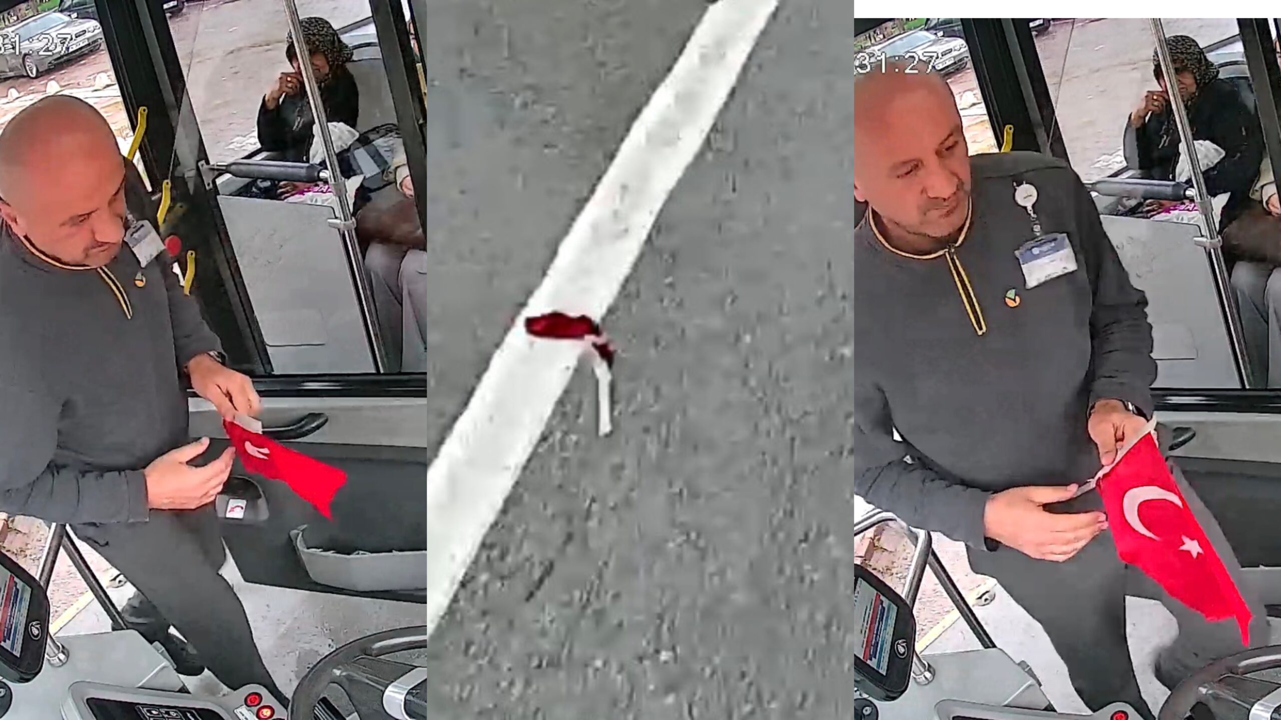 MOTAŞ Şoföründen Duygulandıran Hareket: Bayrağa tepkisiz kalmadı!  -VİDEO HABER-