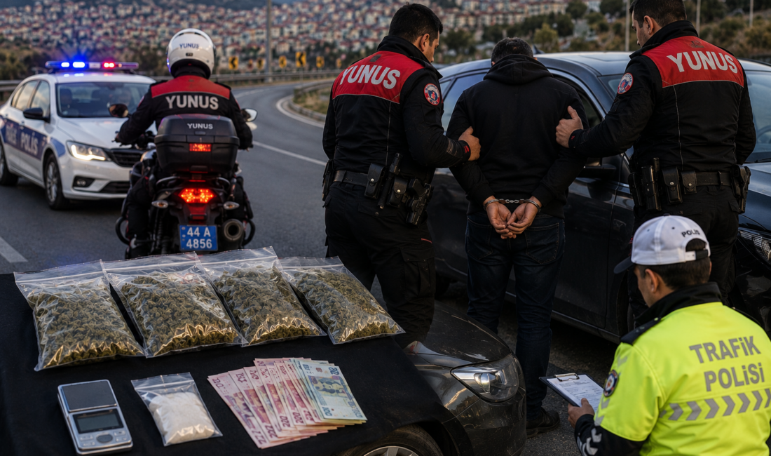 Malatya’da yunus polis timlerinin durdurmak istediği otomobille kaçan cezaevi firarisi,