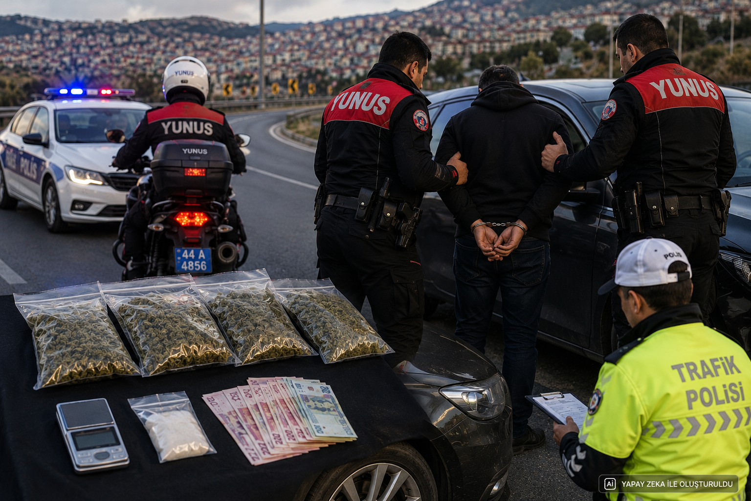 Malatya’da yunus polis timlerinin durdurmak istediği otomobille kaçan cezaevi firarisi,