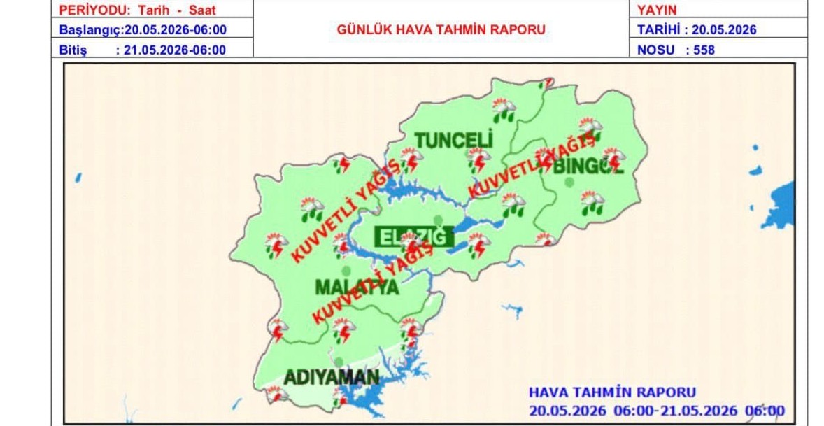 Malatya Valisi Seddar Yavuz, kent genelinde kuvvetli yağış beklendiğini belirterek