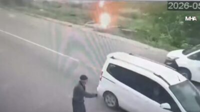 Malatya’da etkili olan sağanak ve dolu yağışı sırasında düşen yıldırım