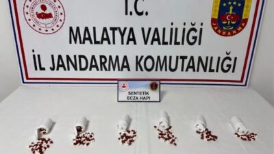 Malatya’da jandarma ekiplerince düzenlenen narkotik operasyonunda 319 adet sentetik ecza