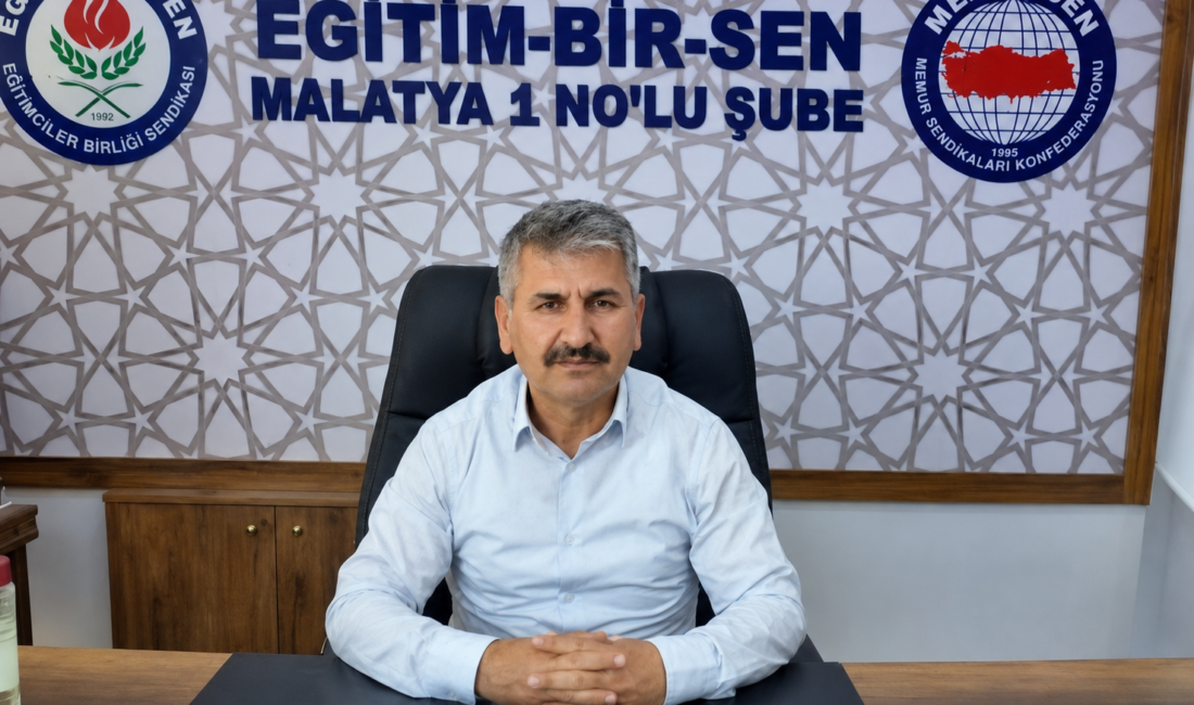 Eğitim-Bir-Sen Malatya 1 Nolu Şube Başkanı Hüseyin Söylemez, 2025-2026 eğitim