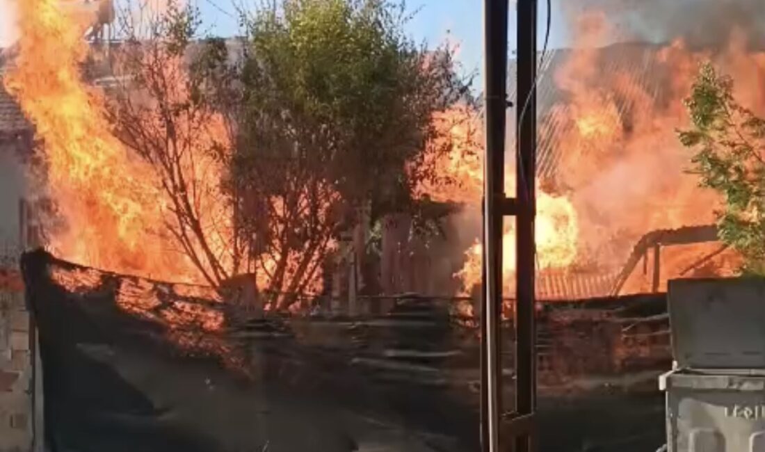 Dilek Mahallesi Uğrak Caddesi’nde çıkan yangında bir ev ile ekmek