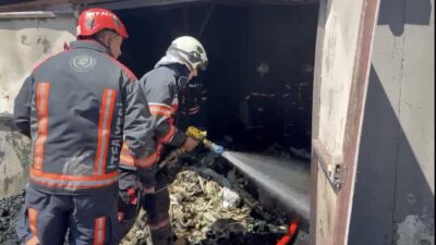 Malatya’da gün içerisinde Organize Sanayi Bölgesi’ndeki bir tekstil fabrikasının atık