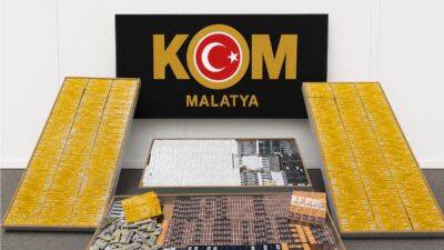 Malatya’da Kaçakçılık ve Organize Suçlarla Mücadele Şube Müdürlüğü ekiplerince düzenlenen