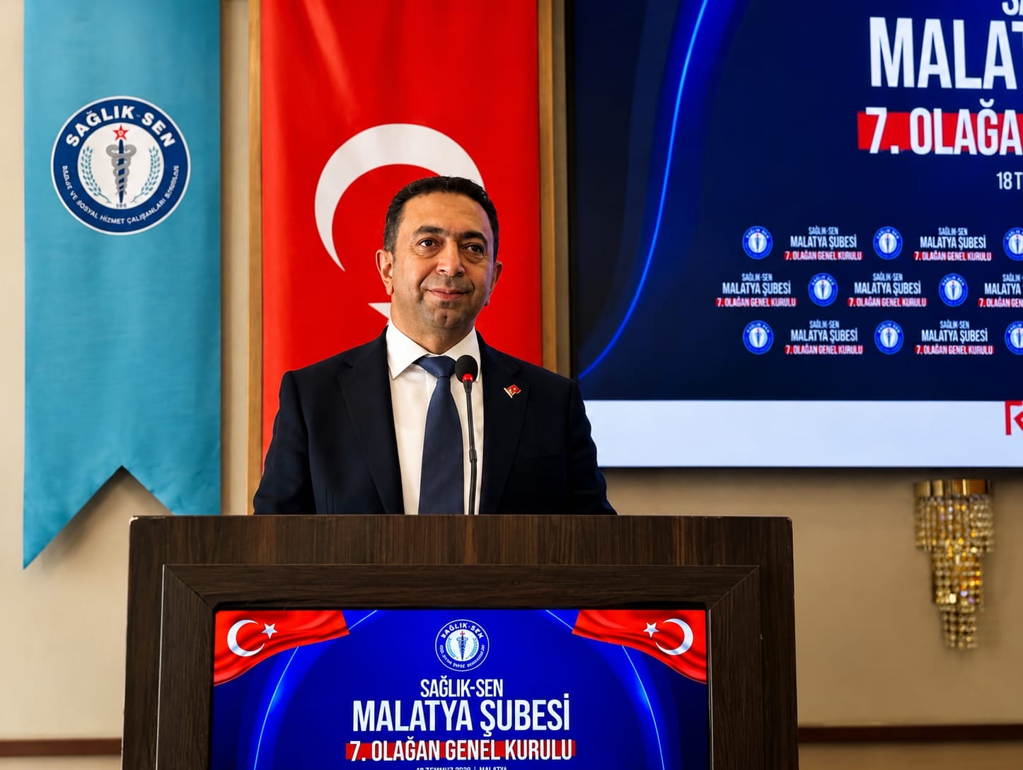 Sağlık-Sen Malatya Şubesi’nin 7. Olağan Genel Kurulu’nda Hasan Ulutaş yeniden