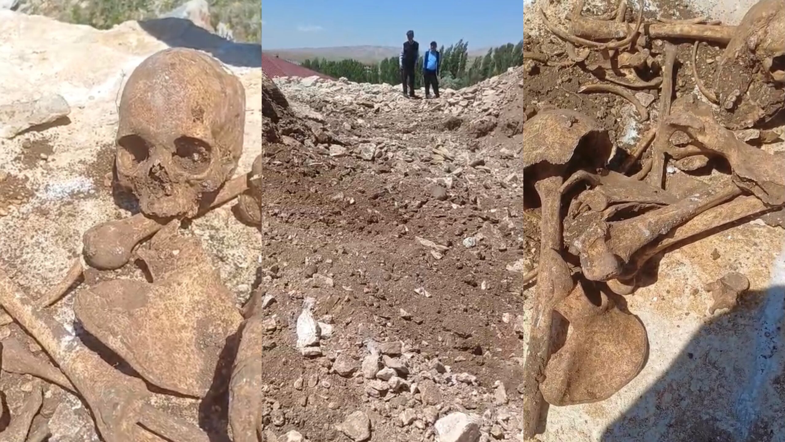 Hekimhan ilçesinde TOKİ konutlarının temel kazısı sırasında insana ait olduğu