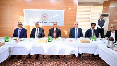 Malatya Valisi Seddar Yavuz, Ticaret Borsası’nda ihracatçılarla bir araya gelerek