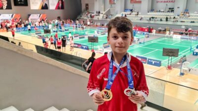 Yeşilyurt Belediyespor'un milli badminton sporcusu Kerem Eren Çelik, İstanbul'da düzenlenen