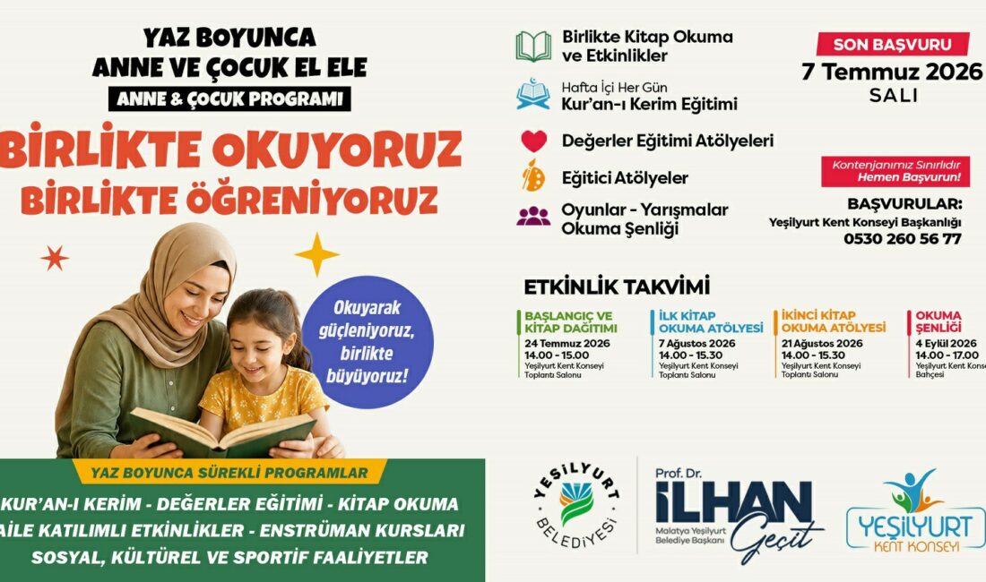 Yeşilyurt Kent Konseyi, yaz tatilini verimli, eğitici ve eğlenceli geçirmek